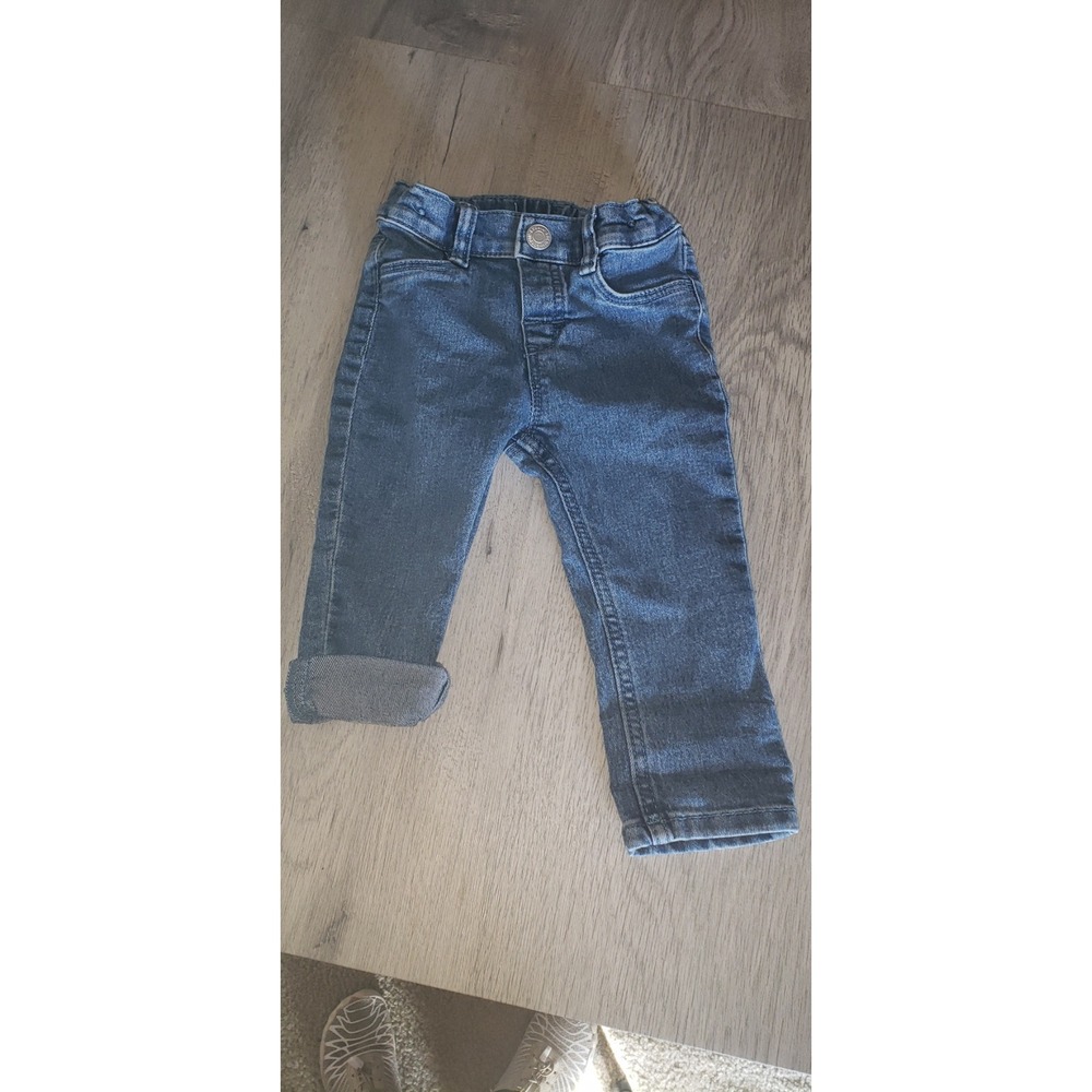 HM Baby Boys Girls Blue Denim Jeans Adjustable Waist Size 6-9 Months